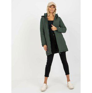 TMAVĚ ZELENÁ DÁMSKÁ OBOUSTRANNÁ ZIMNÍ BUNDA NM-KR-D2-3873.98P-DARK GREEN Velikost: XL