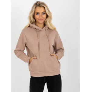 BÉŽOVÁ BASIC MIKINA S KAPUCÍ CT-BL-F-621124.98P-BEIGE Velikost: L/XL