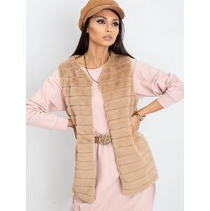 DÁMSKÁ BÉŽOVÁ CHLUPATÁ VESTA TW-KZ-2114.09P-BEIGE Velikost: 2XL