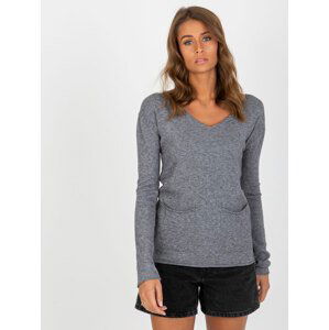 TMAVĚ ŠEDÝ SVETR S KAPSAMI VI-SW-20282.32-DARK GRAY Velikost: ONE SIZE