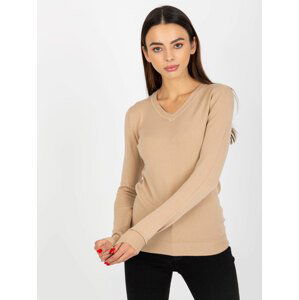 BÉŽOVÝ DÁMSKÝ BASIC SVETR -NM-SW-J52002.70-BEIGE Velikost: ONE SIZE