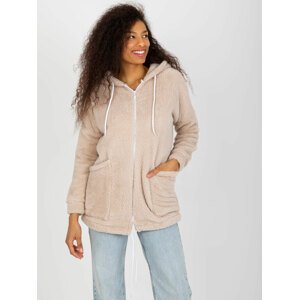 BÉŽOVÁ TEDDY MIKINA -RV-BL-8435.96P-BEIGE Velikost: S/M