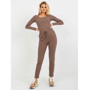 HNĚDÉ TEPLÁKY S KAPSAMI RV-DR-8369.89P-BROWN Velikost: S/M