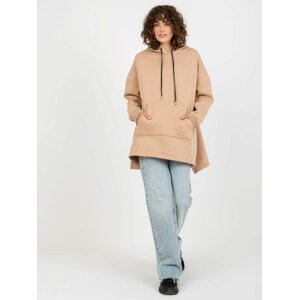 SVĚTLE HNĚDÁ DLOUHÁ MIKINA S KAPUCÍ FA-BL-0250.67-CAMEL Velikost: ONE SIZE