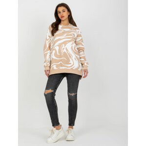 SVĚTLE HNĚDÁ VZOROVANÁ OVERSIZE MIKINA FA-BL-8293.37P-CAMEL Velikost: ONE SIZE