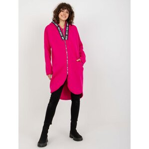 TMAVĚ RŮŽOVÉ MIKINOVÉ ŠATY NA ZIP -RV-BL-6683.00P-DARK PINK Velikost: S/M