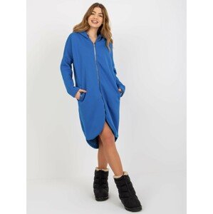 MODRÁ DLOUHÁ MIKINA NA ZIP -RV-BL-4858-1.99P-BLUE Velikost: S/M