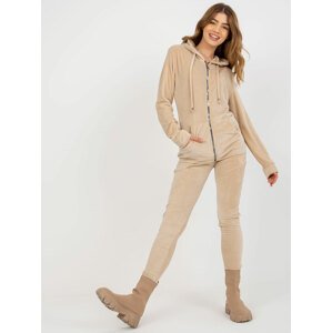 BÉŽOVÁ VELUROVÁ BASIC SOUPRAVA -RV-KMPL-6087-2.70-BEIGE Velikost: L/XL