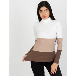 BÍLO-HNĚDÝ ROLÁK S PRUHY RV-BZ-8465.36X-WHITE-BROWN Velikost: S/M