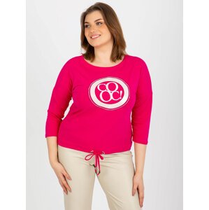 FUCHSIOVÉ TRIČKO S APLIKACÍ RV-BZ-8476.23X-FUCHSIA Velikost: ONE SIZE