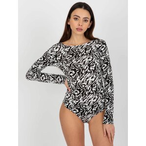 BÍLO-ČERNÉ VZOROVANÉ BODY LK-BO-509199-1.42P-WHITE-BLACK Velikost: S/M