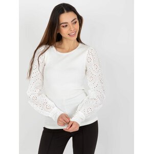 BÍLÁ HALENKA S OZDOBNÝMI RUKÁVY TW-BZ-OB-046.62P-WHITE Velikost: S