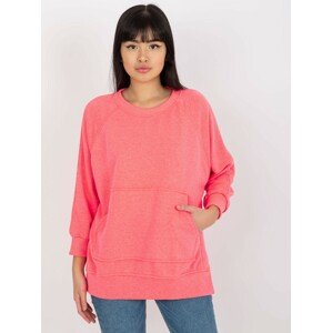 NEONOVĚ RŮŽOVÁ MIKINA S KLOKANÍ KAPSOU EM-BL-737-1.23X-FLUO PINK Velikost: ONE SIZE