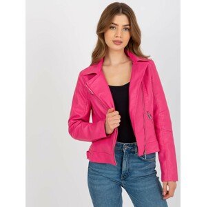 TMAVĚ RŮŽOVÁ DÁMSKÁ KOŽENKOVÁ BUNDA NM-DE-KR-G88.15X-DARK PINK Velikost: L