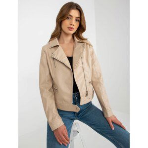 BÉŽOVÁ KOŽENKOVÁ BUNDA NM-DE-KR-HG-2888.11-BEIGE Velikost: XL