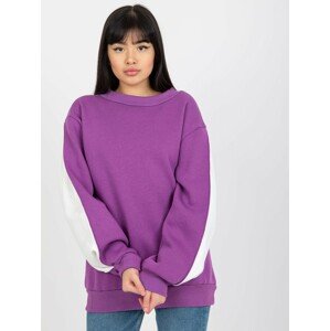 FIALOVÁ MIKINA S BÍLÝMI RUKÁVY EM-BL-768.29X-VIOLET Velikost: ONE SIZE