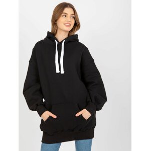 ČERNÁ DLOUHÁ MIKINA S KAPUCÍ EM-BL-694.20X-BLACK Velikost: ONE SIZE