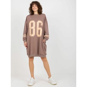 ZELENÉ MIKINOVÉ SPORTOVNÍ ŠATY S NÁPISEM FA-SK-0251.47P-BROWN Velikost: ONE SIZE