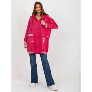 FUCHSIOVÁ OVERSIZE MIKINA S KAPSAMI RV-BL-8149.91P-FUCHSIA Velikost: L/XL