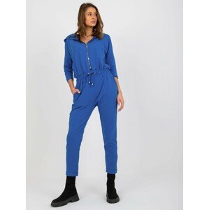 TMAVĚ MODRÝ OVERAL SE ZIPEM, KAPUCÍ A 3/4 RUKÁVY RV-KO-7824.04-DARK BLUE Velikost: S/M