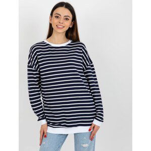 BÍLO-TMAVĚ MODRÁ PRUHOVANÁ MIKINA -LO-BL-LK-236.27X-WHITE-DARK BLUE Velikost: S/M