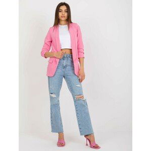 RŮŽOVÉ ELEGANTNÍ SAKO DHJ-MA-7684.15P-PINK Velikost: XL