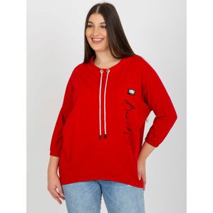 ČERVENÁ ELEGANTNÍ DÁMSKÁ HALENKA S NÁPISEM RV-BZ-8506.74P-RED Velikost: ONE SIZE