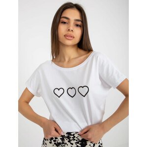 DÁMSKÉ BÍLÉ TRIČKO SRDCE RV-TS-5650.07P-WHITE Velikost: XL