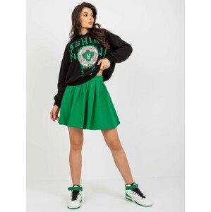 ČERNO-ZELENÝ KOMPLET MIKINY S KAPUCÍ A SUKNĚ FA-KMPL-8083.94-BLACK-GREEN Velikost: S/M