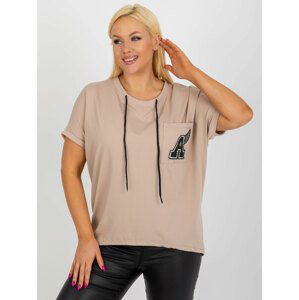 BÉŽOVÉ TRIKO S NÁŠIVKOU A ŠŇŮRKAMI RV-BZ-7883.77-BEIGE Velikost: ONE SIZE