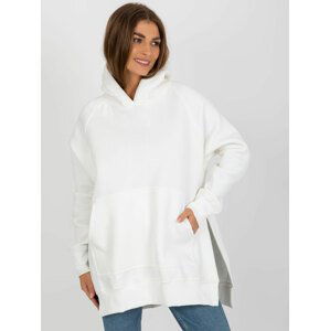 SMETANOVÁ OVERSIZE MIKINA S KLOKANÍ KAPSOU A BAMBULKAMI EM-BL-728.08-ECRU Velikost: ONE SIZE