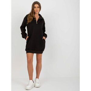 ČERNÉ OVERSIZE MIKINOVÉ ŠATY EM-BL-773.04-BLACK Velikost: ONE SIZE