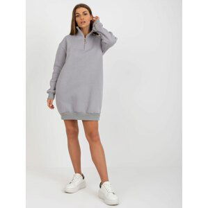 ŠEDÉ OVERSIZE MIKINOVÉ ŠATY EM-BL-773.16P-GREY Velikost: ONE SIZE