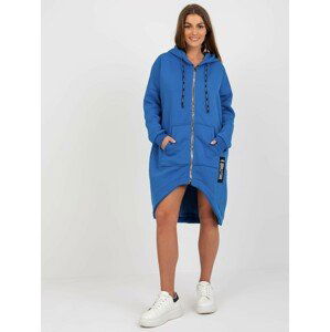 MODRÁ DLOUHÁ MIKINA NA ZIP -RV-BL-8300.00P-DARK BLUE Velikost: S/M