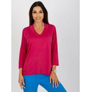 FUCHSIOVÁ JEDNOBAREVNÁ HALENKA S 3/4 RUKÁVEM RV-BZ-8630.94-FUCHSIA Velikost: ONE SIZE