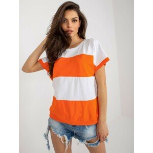 ORANŽOVO-BÍLÉ JEDNOBAREVNÉ PRUHOVANÉ TRIKO RV-BZ-8640.32X-ORANGE Velikost: L/XL