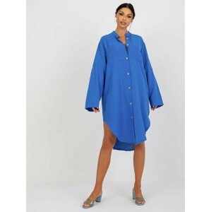 MODRÉ KOŠILOVÉ MIDI ŠATY TW-SK-BE-199D.85P-BLUE Velikost: S/M