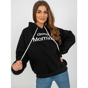 ČERNÁ MIKINA BLANKA S NÁPISEM "GOOD MORNING" EM-BL-651-1.04X-BLACK Velikost: ONE SIZE