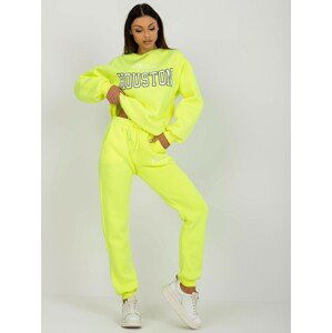 NEONOVĚ ŽLUTÁ SOUPRAVA TEPLÁKŮ A MIKINY S NÁPISEM EM-KMPL-660-1.71-FLUO YELLOW Velikost: ONE SIZE