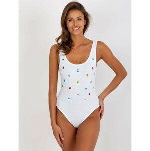 BÍLÉ BODY S BAREVNÝMI KAMÍNKY NM-BO-L55357.75-WHITE Velikost: ONE SIZE