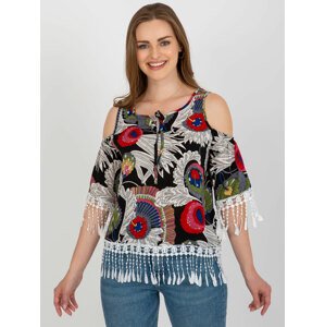 ČERNÝ VZOROVANÝ TOP S TŘÁSNĚMI AT-BZ-2601.67-BLACK Velikost: ONE SIZE