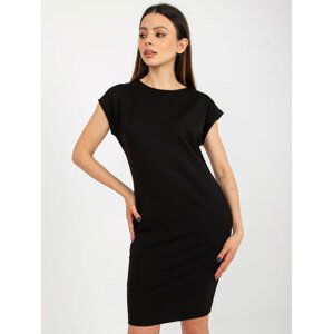 ČERNÉ MINI ŠATY S KAPSAMI -TW-SK-BL-LK283.68P-BLACK Velikost: XL