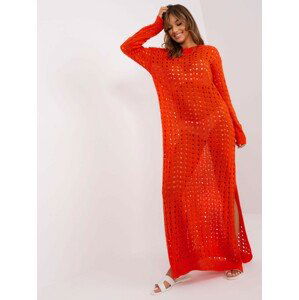 ORANŽOVÉ PROLAMOVANÉ MAXI ŠATY BA-SK-9010.33P-ORANGE Velikost: ONE SIZE