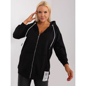 ČERNÁ MIKINA NA ZIP -RV-BL-7975.23P-BLACK Velikost: ONE SIZE