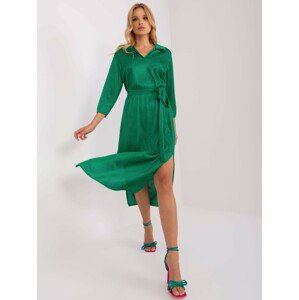 ZELENÉ MIDI ŠATY S PÁSKEM LK-SK-509348.04-GREEN Velikost: M