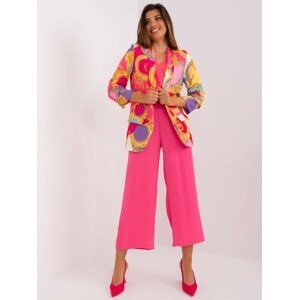 RŮŽOVO-FIALOVÉ VZOROVANÉ SAKO DHJ-MA-7684B-3.95P-PINK Velikost: 2XL