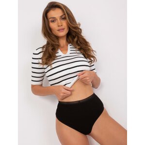 ČERNÉ DÁMSKÉ TANGA S VYSOKÝM PASEM BR-MT-11725-BLACK Velikost: L