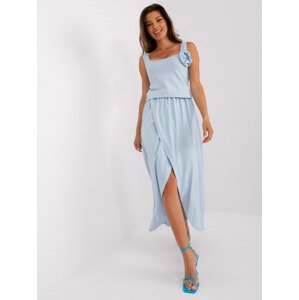 SVĚTLE MODRÉ ASYMETRICKÉ  MAXI ŠATY EM-SK-820.06-LIGHT BLUE Velikost: ONE SIZE