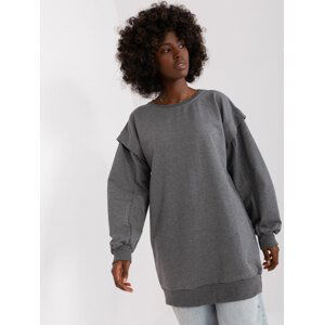 ŠEDÁ OVERSIZE MIKINA -EM-TU-HS-21-499.21-DARK GREY Velikost: S