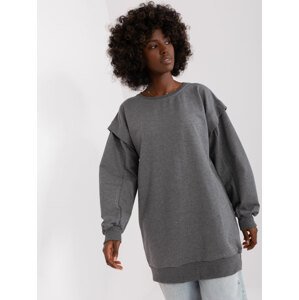 ŠEDÁ OVERSIZE MIKINA -EM-TU-HS-21-499.21-DARK GREY Velikost: M